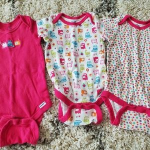 Gerber Three Kitty Onesies